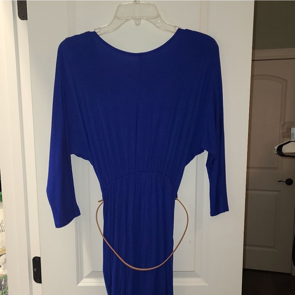 JnK by the Mogan Royal Blue Belted Dress - Picture 10 of 11